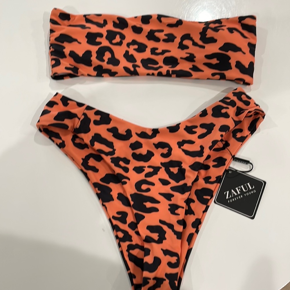NWT orange leopard bikini